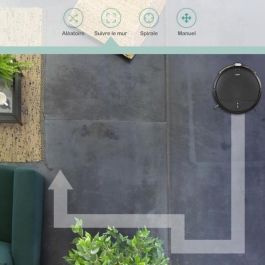 Livoo DOH145 WASH'UP Robot Aspirateur Connecté 1000 Pa 70 min 2 Dépôts Noir