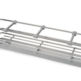 Emuca porte-bouteilles extractible SupraMax avec fermeture à amortie, gauche, 3 plateaux, module 150mm, Acier, Chromé