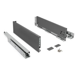 HERRAJES ALK Cajón Qube Push Extracción Total Antracita H90 H120 H185, 350mm