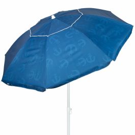 Parasol de plage Aktive Bleu 220 x 210 x 220 cm (6 Unités)