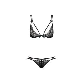 Ensemble de Lingerie en Dentelle Obsessive Intensa set Noir L/XL