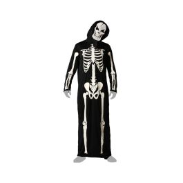 Déguisement Homme Adulte Squelette Noir avec Capuche - Taille XXL, Halloween, Carnaval, Polyester