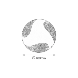 RABALUX Lampe de Plafond "Art Gold" 2xE27 IP20 RAB-1942, Lustre Classique en Verre Blanc et Doré, Diamètre 40 cm