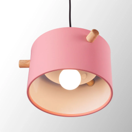 Lampe Suspendue Averie SKD-P1013-W Métal Bois Design Moderne Blanc Vert Olive Saumon Turquoise