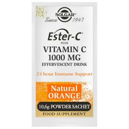 Solgar Poudre Effervescente Ester-C Plus Vitamine C 1000mg, Zinc, Vitamines B et Magnésium - 21 unités