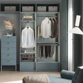 Emuca Porte-vêtements extractible Quartz pour armoire, Plastique et Aluminium, Titane