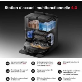 Roborock Saros Z70 Aspirateur Robot Noir, 22000 Pa, Lavage Humide, Navigation Lidar, Idéal Animaux, Autonomie 180min