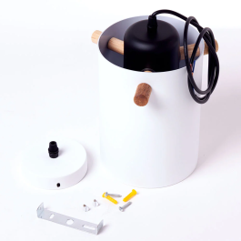 Lampe Suspendue Dahlia Métal Bois Réglable en Hauteur SKD-P1011-OG