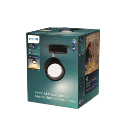 Signify Bracia Spot PH-8720169174740 Luminaire Plafond 1x5,5W 2700K Noir