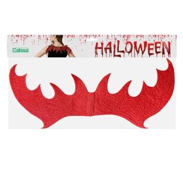 Ailes Rouges Brillantes Démoniaques pour Déguisement Halloween et Carnaval Femme Adulte, Accessoire Fête Thématique