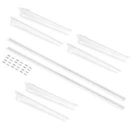Emuca Kit de pour 3 étagères avec consoles et supports muraux Jagmet, longueur 380mm, Acier, Peint en blanc
