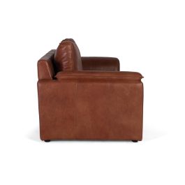 Giner y Colomer - Canapé 3 places en cuir 100% naturel marron, style vintage contemporain - Dimensions : 227 x 95 x 85 cm