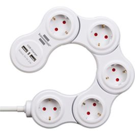 Multiprise 5 Prises avec Interrupteur Brennenstuhl Vario-Power Blanc 3600 W USB x 2 (1,4 m)