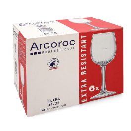 Arcoroc Verre à eau Elisa, lot de 6, 42 cL, Verre Trempé, Transparent, Mate
