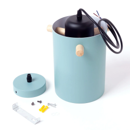 Lampe Suspendue Dahlia Métal Bois Réglable en Hauteur SKD-P1011-OG