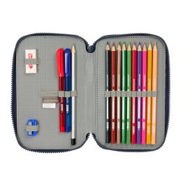Trousse Scolaire avec Accessoires El Niño Kook Blue marine 12,5 x 19,5 x 4 cm 29 Pièces