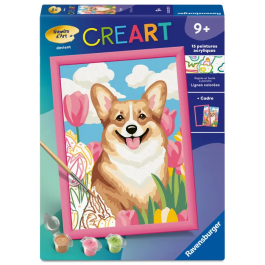 Ravensburger 12023222 - Kit de peinture par numéros CreArt Kids Corgi 18x24 cm - Peinture facile avec cadre - À partir de 9 ans Precio: 36.816. SKU: B17ZCEA93N