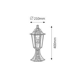 RABALUX Lampe de Sol Extérieur "Velence" Classique Blanc Métal IP43 1xE27 RAB-8205