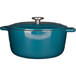 Cosy & Trendy COS5401110056867 Poêle avec couvercle, Ø28 cm, 6,15 L, fonte émaillée, induction, bleu