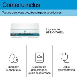 Imprimante tout-en-un HP Envy 6122e Jet d'encre couleur - Copie Scan - 3 mois d'Instant ink inclus avec HP+