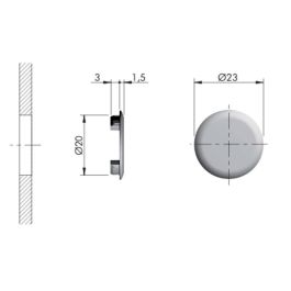 Italiana Ferramenta Tapa Embutir Ag.20Mm Para Colgador Apc Blanco