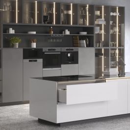 Emuca Tiroir extérieur Vertex avec réglages 3D hauteur 93mm, 40kg, profondeur 550mm, Acier, Peint en blanc