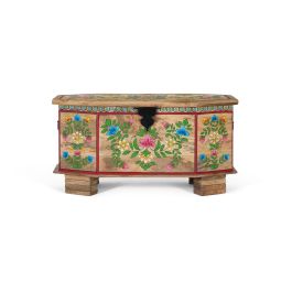 GINER Y COLOMER Coffre en bois de manguier peint à la main, coffre de rangement décoratif avec couvercle - Dimensions intérieures : 35 x 87 x 41 cm Precio: 647.988. SKU: B1FVWQZVDT