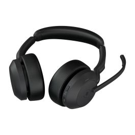 Jabra Evolve2 55 Link380c MS Stereo Casque Sans Fil pour Bureau/Centre d'Appels, Optimisé Microsoft Teams, Noir