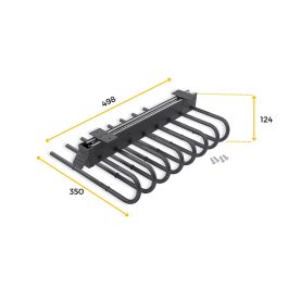 Emuca Porte-pantalons extractible, Droite, Peint en aluminium, Acier et Plastique.