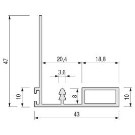 HERRAJES ALK Profil Tirador Ducado 2,75 Plata Mate SP19 (Set de 2)