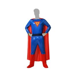 Déguisement Adulte Homme Super-Héros Costume Superpouvoirs Azur Ensemble (Mono, Cape, Ceinture) Polyester - Taille XL - Nouveauté 2022