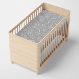 Drap housse HappyFriday MOSHI MOSHI Gris Multicouleur 70 x 140 x 14 cm animaux