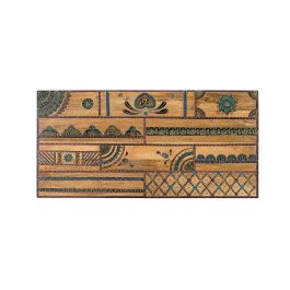 GINER Y COLOMER - Tête de lit en bois de manguier massif naturel 170 cm avec motifs peints à la main, ameublement artisanal unique pour chambre Precio: 455.988. SKU: B183464PWP