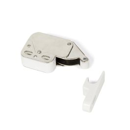 Emuca Lot de 10 serrures à bascule pour meubles Fast Latch, acier et plastique, blanc