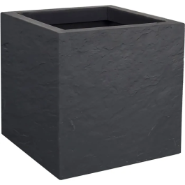 Pot de fleurs carré EDA Volcania Up 21 L, décor pierre gris anthracite, 29.5 x 29.5 x H 29.5 cm, pour intérieur et extérieur Precio: 39.612. SKU: B1DC2VNRVH