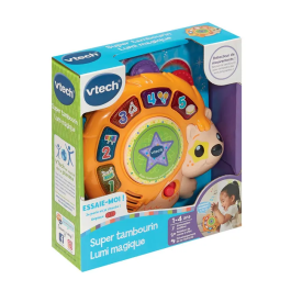 VTECH BABY Super Tambourin Lumière Magique - Jouet musical interactif pour enfants 1-4 ans, 2 modes de jeu, apprentissage des chiffres, couleurs et instruments - Multicolore