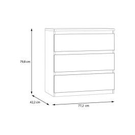 Commode EDMORE EMOK211U59 3 tiroirs Vert salvia 77,2 x 42 x 79,8 cm