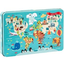 Puzzle Apli 48 x 32 cm Mappemonde 24 Pièces (8 Unités)