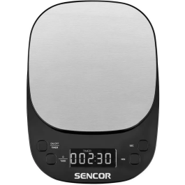 Sencor Balance de cuisine SKS 0804BK - Précision 0,1 g, Capacité 2 kg, LCD, Fonction tare, Compacte