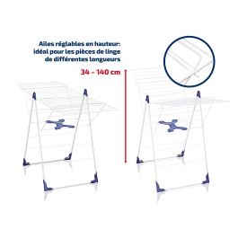 LEIFHEIT Sèche-linge parapluie CLASSIC 200 Flex 81408, 20m, Blanc et Bleu