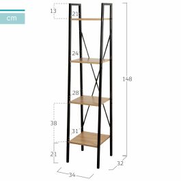 Étagère Max Home Acier Mélamine Contre-plaqué 34 x 148 x 32 cm