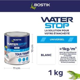 Bostik Membrane imperméabilisante Waterstop Réparation de fuites 1 kg Blanc AAAIB49960