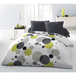 Home Linge Passion BULLES DE REVE Parure de couette microfibre 240x260cm + 2 taies 63x63cm Gris HOM3701393716901