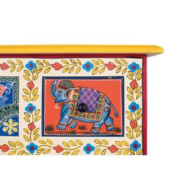GINER Y COLOMER Pinta2 - Meuble auxiliaire avec 9 tiroirs, peint à la main multicolore en bois massif, décoration bohème et ethnique