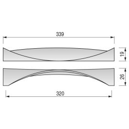 VIEFE Tirador Twisted Zamak Cromo Distancia 320 mm