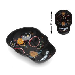 Plato Decorativo Calavera Noir avec Fleurs Multicolores 23 cm - Assiette Décorative Halloween, Fête des Morts, Pour Apéritifs Precio: 9.9500004. SKU: B148N73C4Q
