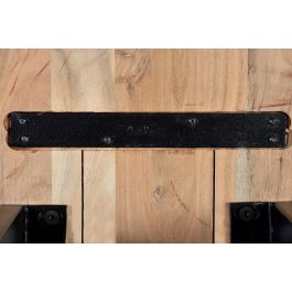 GINER Y COLOMER Banc en bois d'acacia massif et fer noir, dimensions L180 x P42 x H45 cm, nécessite assemblage