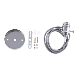 Suspension E27 Câble Textile 1000mm avec Rosace et Interrupteur - SC-MPL004