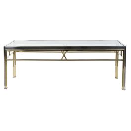 Table d'appoint DKD Home Decor Verre Acier Argent (110 x 60 x 40 cm)