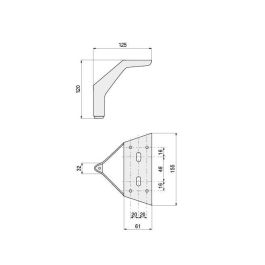 Q&Q Pied de Meuble Vania H120 Cromo Métal 120mm